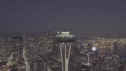 Space Needle Fly By 库存影片 84808122
