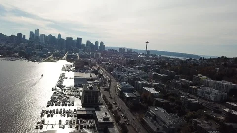 Space Needle from Lake Union Stock Footage 99417433