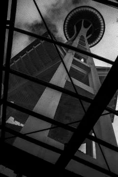 Space Needle Monochrome Stock Photos