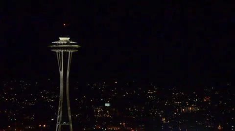 Space Needle Night 1 Stock Footage 10881988