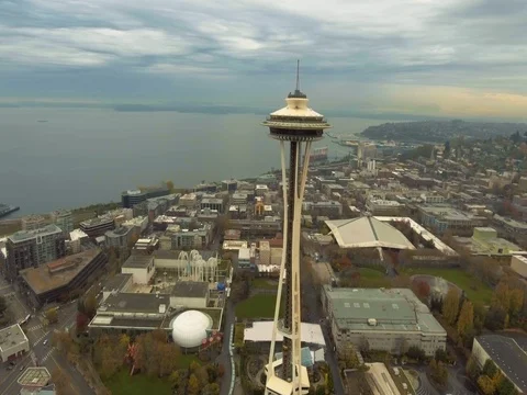 Space Needle in Seattle - 04 Stock Footage 80693627