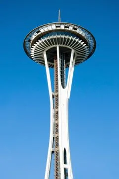 Space needle in seattle close-up view Stock Photos