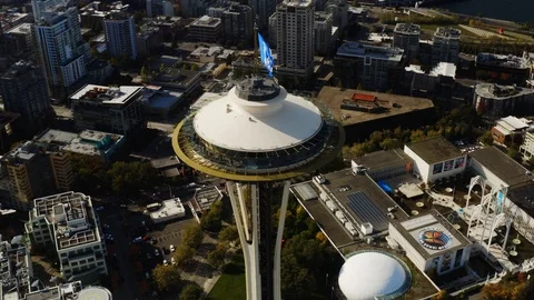 Space Needle in Seattle Stock Footage 126253779