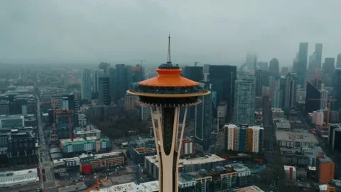Space Needle in Seattle Stock Footage 235624817