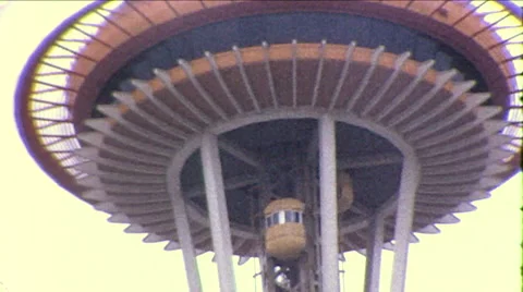 Space Needle Seattle Washington Landmark 1960s Vintage Film Home Movie 8675 Stock Footage