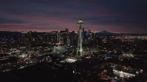 Space Needle at Sunrise Stock Footage 256342097