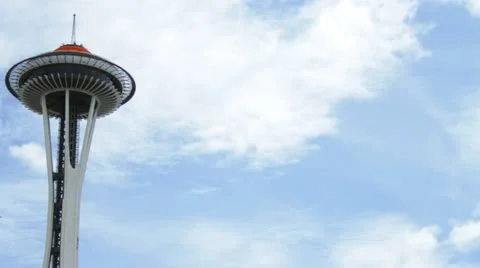 Space Needle time lapse on a sunny summer afternoon Stockbeeldmateriaal 10912595