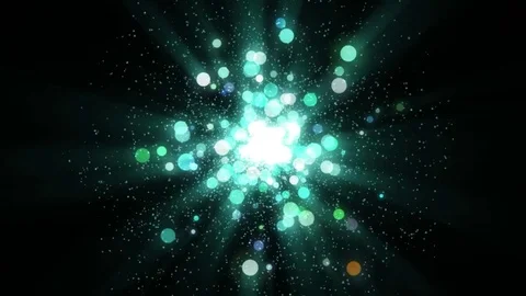 Space neon background with particles. Space blue dust with stars on black bac Video stock 82444169