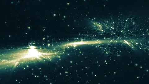 Space neon background with particles. Space blue dust with stars on black bac Video stock 82445304