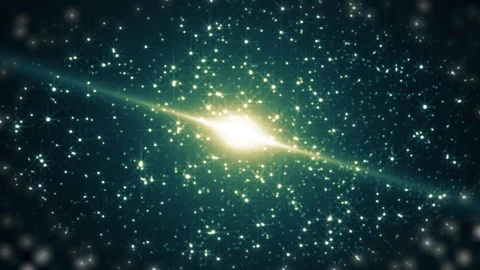 Space neon background with particles. Space blue dust with stars on black bac Vídeo Stock 82448387