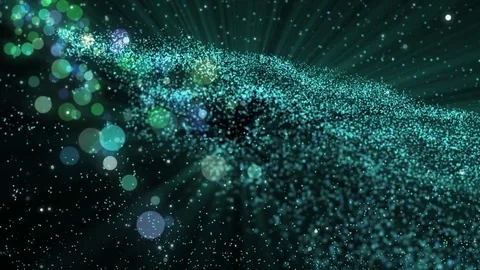 Space neon background with particles. Space blue dust with stars on black bac Video stock 82473837