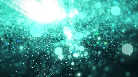 Space neon background with particles. Space blue dust with stars on black bac Stock Footage 82577647