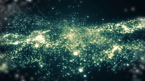 Space neon background with particles. Space blue dust with stars on black bac Video stock 82590304