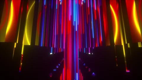 Space neon composition, computer generated. 3d rendering of virtual background Stock Illustration