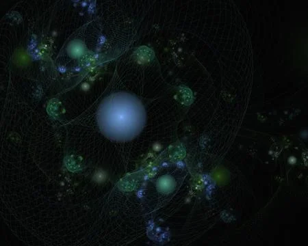Space network connection structure. 3D rendering abstract illustration - frac Stock Illustration