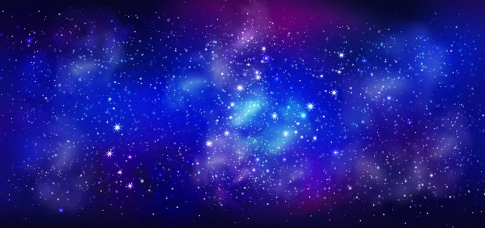 Space night background. Cosmic starry sky. Magic galaxy. Nebula and stars Ilustración de archivo