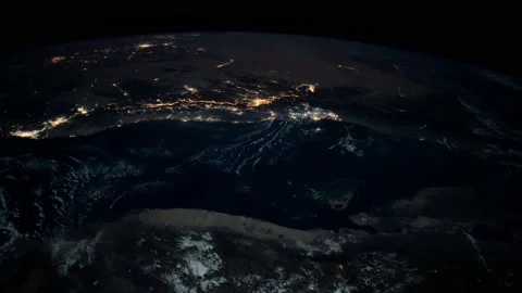 Space Night View From The International Space Station Orbiting Earth Stock Footage 171645284