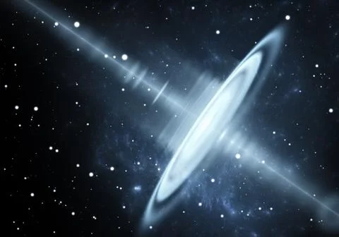Space object with extreme-energy cosmic ray Stock Illustration