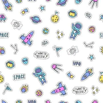Space objects background. Stock Illustration