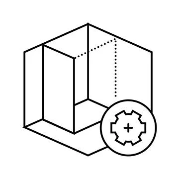 Space optimization interior designer line icon vector illustration Stockillustratie