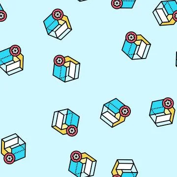Space optimization interior designer vector seamless pattern Stockillustratie