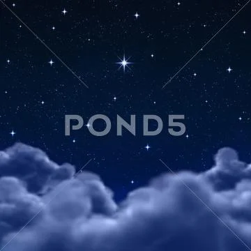 Space or night sky through clouds Stock Illustration