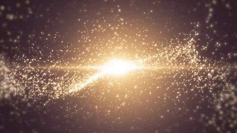 Space orange background with particles. Space gold dust with stars. Sunlight Video stock 82446127