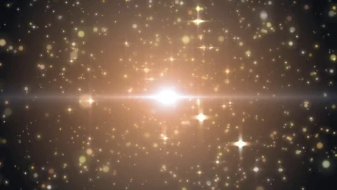 Space orange background with particles. Space gold dust with stars. Sunlight  스톡 동영상 82447327