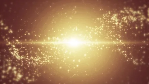 Space orange background with particles. Space gold dust with stars. Sunlight  Video stock 82448366