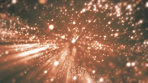 Space orange background with particles. Space gold dust with stars. Sunlight  Video stock 82449157