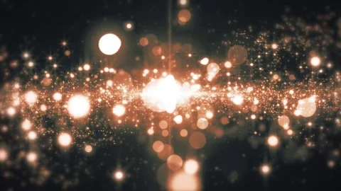 Space orange background with particles. Space gold dust with stars. Sunlight  Video stock 82451646