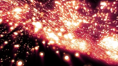 Space orange background with particles. Space gold dust with stars on black b Stock Footage 82489324