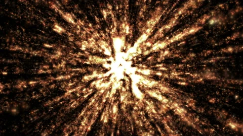 Space orange background with particles. Space gold dust with stars. Sunlight of Stock-Footage 106853585