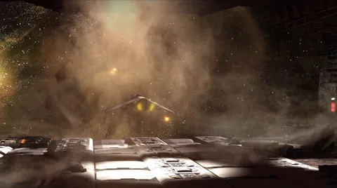 Space Orbital Platform Explodes Stock Footage 881755