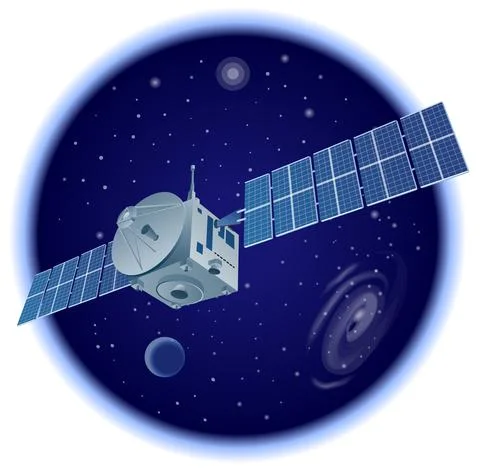 Space orbital satellite Stock Illustration