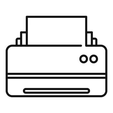 Space organization printer icon, outline style Stock Illustration