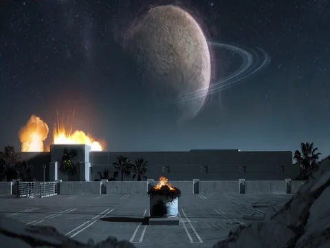 Space Outpost Battle 動画素材 72366985