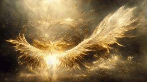 Space Particle Glowing Wings Motion Loop Background, Animation Loop Stock Footage 212115962