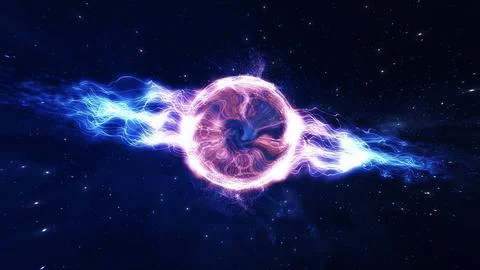 Space Particle Wave Explosion in Circular Structure 스톡 일러스트