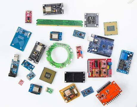 Space parts, microprocessor and microchips, electrical parts 写真素材