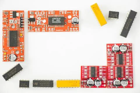 Space parts, microprocessor and microchips, electrical parts 스톡 사진