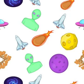 Space pattern, cartoon style 库存插图