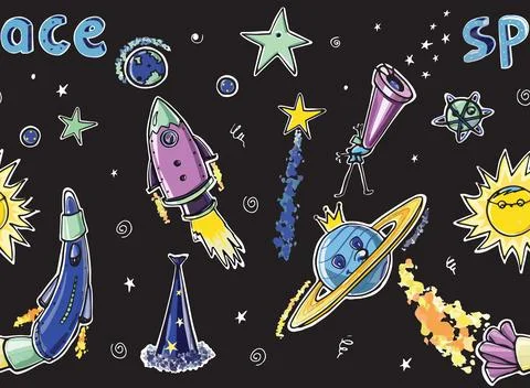 Space pattern colour Stock Illustration
