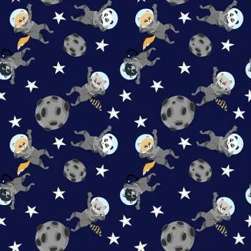 Space pattern. Seamless design for fabric, clothes, stationery, cards, poster Stock Illustration