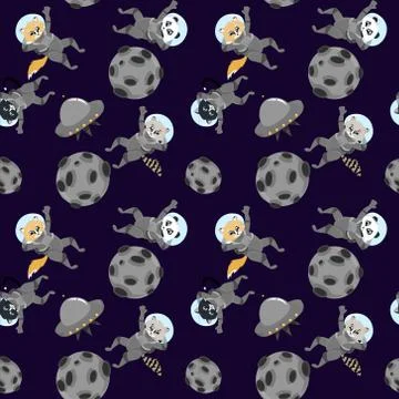 Space pattern. Seamless design for fabric, clothes, stationery, cards, poster Stock Illustration