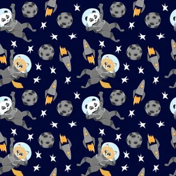 Space pattern. Seamless design for fabric, clothes, stationery, cards, poster Stock Illustration