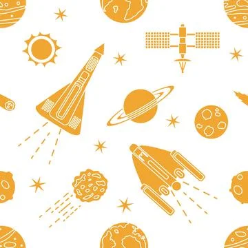 Space Pattern Telescope Planets Shuttle Galaxy イラスト素材