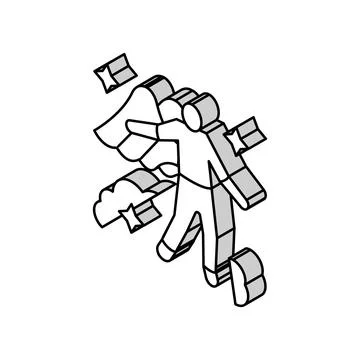 Space people value isometric icon vector illustration Illustrazione stock