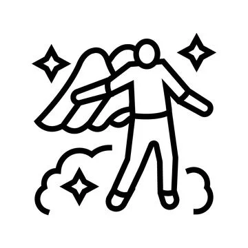 Space people value line icon vector illustration Illustrazione stock