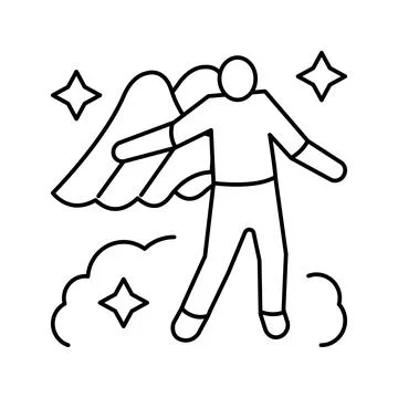 Space people value line icon vector illustration Stock Illustration